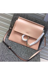 Chloe Faye Calfskin and Suede Shoulder Bag Cement Pink 181020 VS05472