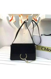 Chloe Faye Small Calf Leather Shoulder Bag Black 3S1126 VS05876