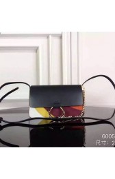 Chloe Faye Small Calf Leather Shoulder Bag Black 6005 VS02147