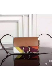 Chloe Faye Small Calf Leather Shoulder Bag Brown 6005 VS02798