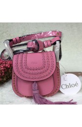 Chloe Hudson Calfskin Shoulder Bag Pink 151070 VS07205