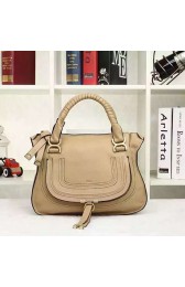 Chloe Marcie Medium Leather Satchel Bag Beige 20716 VS02158