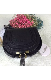 Chloe Marcie Mini Textured-leather Shoulder Bag Black 151080 VS03484