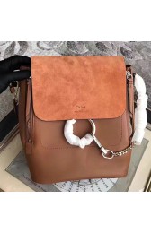Chloe Medium Faye Backpack in Smooth & Suede Calfskin Orange 3S1192 VS02689