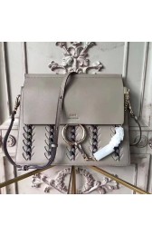 Chloe Original Calfskin Braided Faye Bag Grey 240603 VS03864