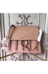Chloe Original Calfskin Braided Faye Bag Pink 240603 VS06928