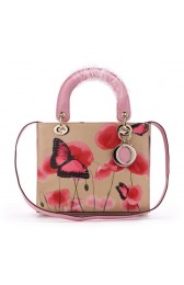Christian Dior Butterfly Leather Mini Lady Dior Bag D6325 Pink VS02987