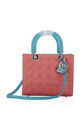 Christian Dior CD6325 Light Red Sheepskin Mini Lady Dior Bag Silver VS05185