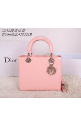 Christian Dior Patent Leather Lady Dior Bag CD0313 Light Pink VS01039