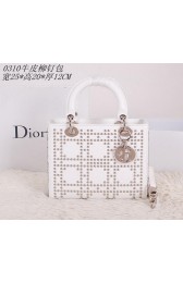 Christian Dior Studded Leather Lady Dior Bag CD0310 White VS02889
