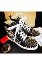 Christian Louboutin Louis Spikes Flat Black&Gold CL1240 VS02307