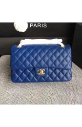 Classic Chanel Lambskin Flap Shoulder Bag Blue A01112 VS05712