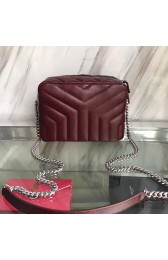 Classic Small Loulou Monogram Saint Laurent Bowling Bag Burgundy 454317 VS07133