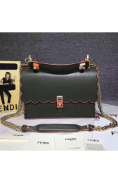 Copy 1:1 Fendi Kan I Leather Bag Green 8BT283 VS01709