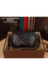Copy AAA Gucci Calfskin Leather Messenger Bag 338975 Black VS04875
