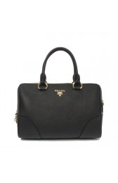 Copy Best Prada Import Original Calfskin Leather Two Handle Bag BN0822 in Black XZ VS08043