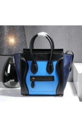 Copy Celine Luggage Micro Calf Leather C107 SkyBlue&Black&Royal VS01132