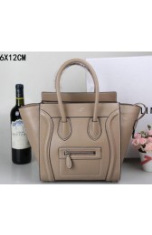 Copy Celine Luggage Micro Tote Bag Grainy Leather C3308M Apricot VS03909