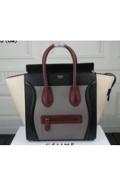Copy Celine Luggage Mini Tote Bag Original Leather Ci3308 Grey&Burgundy&Black&Grey VS04051