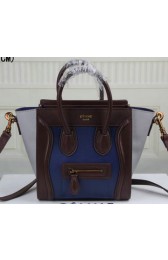 Copy Celine Luggage Nano Bag Original Leather C3308S Royal&Burgundy&Grey VS01450