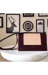 Copy Celine Medium Smooth Calfskin Frame Shoulder Bag Beige and Burgundy C130402 VS08668