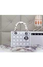 Copy Dior Calfskin Leather Lady Dior Bag CD6616 White VS08433