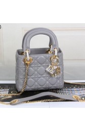 Copy Dior mini Lady Dior Bag Original Sheeepskin Leather CD99001 Grey VS01473