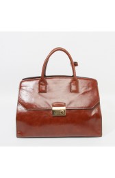Copy Fashion 2014 Prada Original Glace Calfskin Leather Tote Bag BN2682 in Dark Brown XZ VS04302