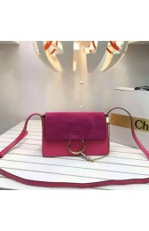 Copy Fashion Chloe Faye Small Calf Leather Shoulder Bag Rose 3S1126 VS02304