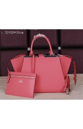 Copy Fendi 3Jours Tote Bag Calfskin Leather F8936 Pink VS01743