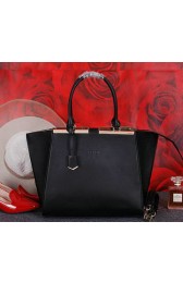 Copy Fendi 3Jours Tote Bag Calfskin Leather FJ2352 Black VS00369
