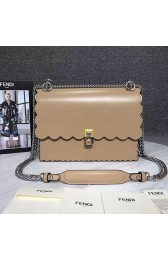 Copy Fendi Kan I Leather Bag Beige 8BT283 VS00513