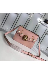 Copy Gucci Bow Pearl Studs Shoulder Bag Pink 496325 VS04171