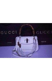 Copy Gucci New Bamboo Top Handle Bags 240242 White VS05519