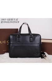 Copy Gucci Smooth Leather Business Briefcase 18635 Black VS06306