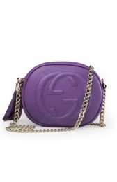 Copy Gucci Soho Original Leather mini Chain Bag 353965 Purple VS09894