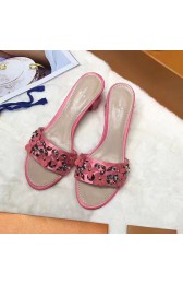 Copy Louis Vuitton Calfskin Leather Slide Pink L080201 VS04391