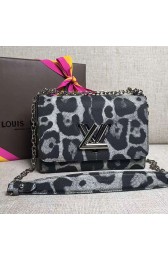 Copy Louis Vuitton Wave Calf Leather Leopard Print Twist MM White M50280 VS02478