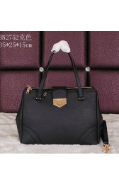 Copy Prada Grainy Leather Tote Bag BN2752 Black VS01254