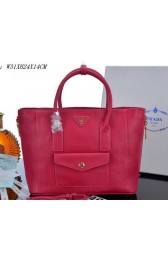 Copy Prada Litchi Leather Tote Bag PBN2650 Red VS08487