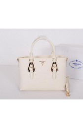 Copy Prada Original Calfskin Leather Tote Bag BN1902 White VS05283
