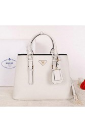 Copy Prada Saffiano Cuir Leather Tote Bag BN2820 OffWhite VS02314
