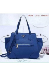 Copy Quality Prada Litchi Leather Shoulder Bag BL0928 Blue VS02370