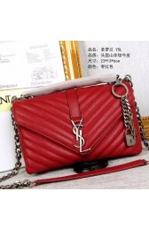 Copy Saint Laurent Classic Medium Monogram College Bag In Burgundy Matelasse Leather Y2450 VS05102