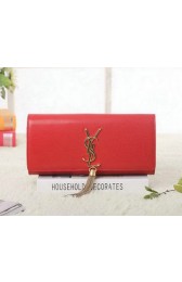 Copy Saint Laurent Classic Monogramme Tassel Cannage Pattern Clutch Y5485 Red VS02912