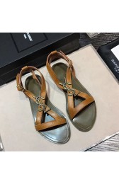 Copy Saint Laurent Leather Sandals Green Y080205 VS05273