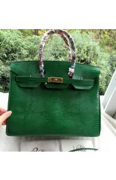 Copy Top Hermes Birkin 35CM Tote Bag Croco Leather H35CO Green VS05383