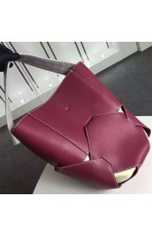 Designer Celine Large Holdall Shoulder Bag In Burgundy Natural Calfskin 178003 VS08969