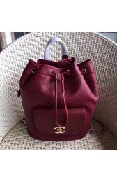 Designer Chanel Calfskin and Caviar Backpack Burgundy A98235 VS02174
