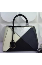 Designer Fendi 2Jours Small Tote Bag Saffiano Leather F1163I VS07393